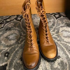 J. Crew Gwen lug-sole leather lace-up tall shaft bootsItem BA186*
